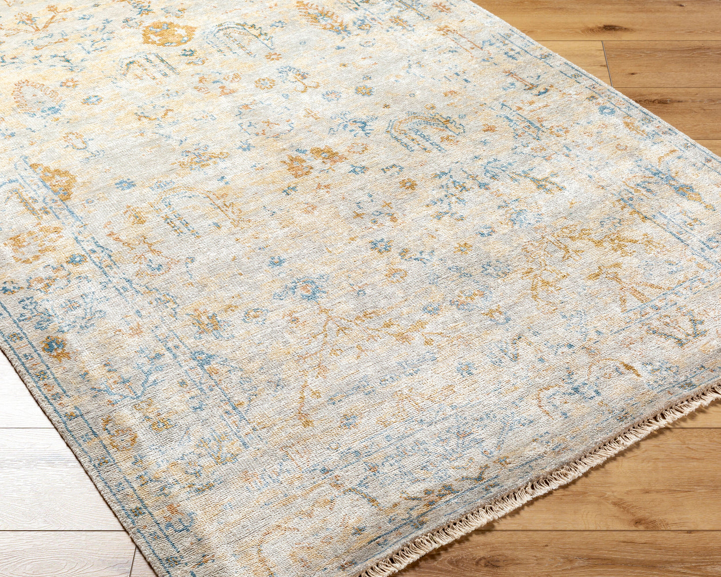 Theodora THO-3010 2' x 3' Handmade Faux Silk Accent Rug