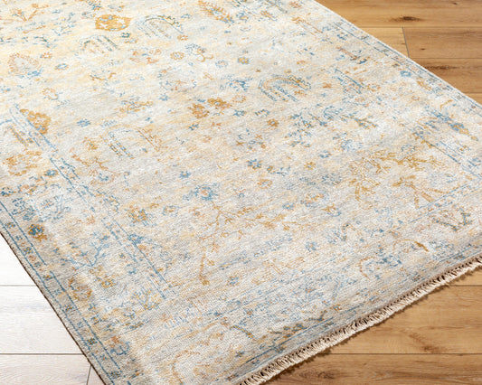 Theodora THO-3010 4' x 6' Handmade Faux Silk Area Rug