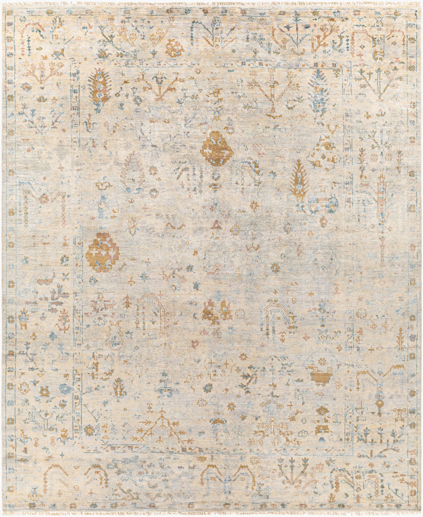 Alfombra de seda sintética hecha a mano Theodora THO-3010 de 2,44 m x 3,05 m