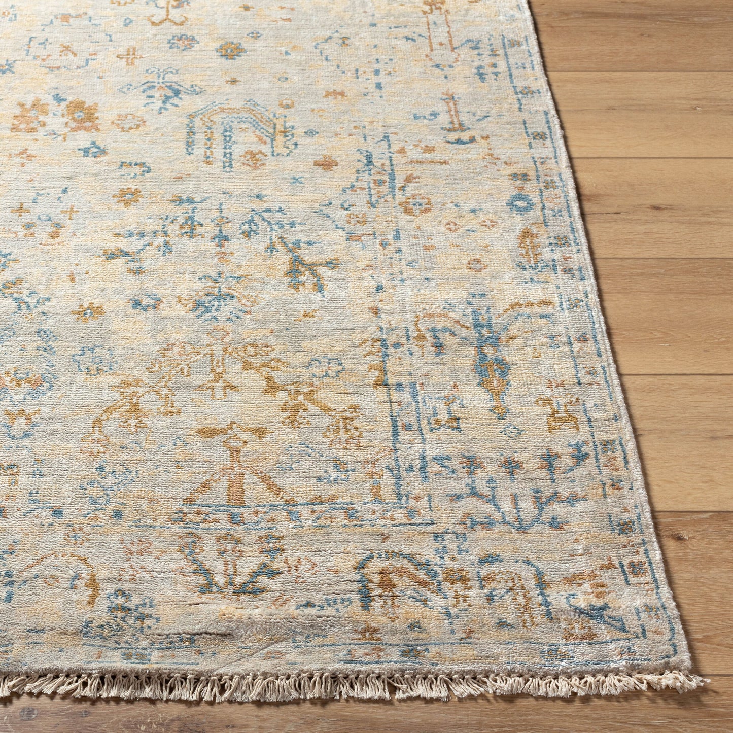 Theodora THO-3010 2' x 3' Handmade Faux Silk Accent Rug