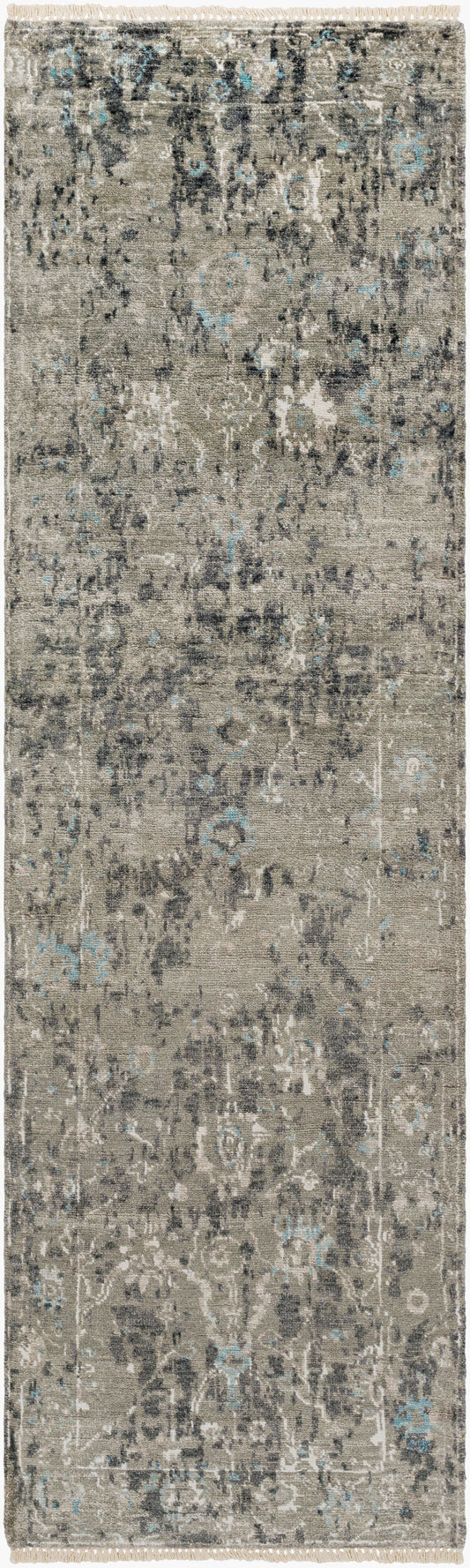 Alfombra de seda sintética Theodora THO-3011 de 2,4 m, hecha a mano