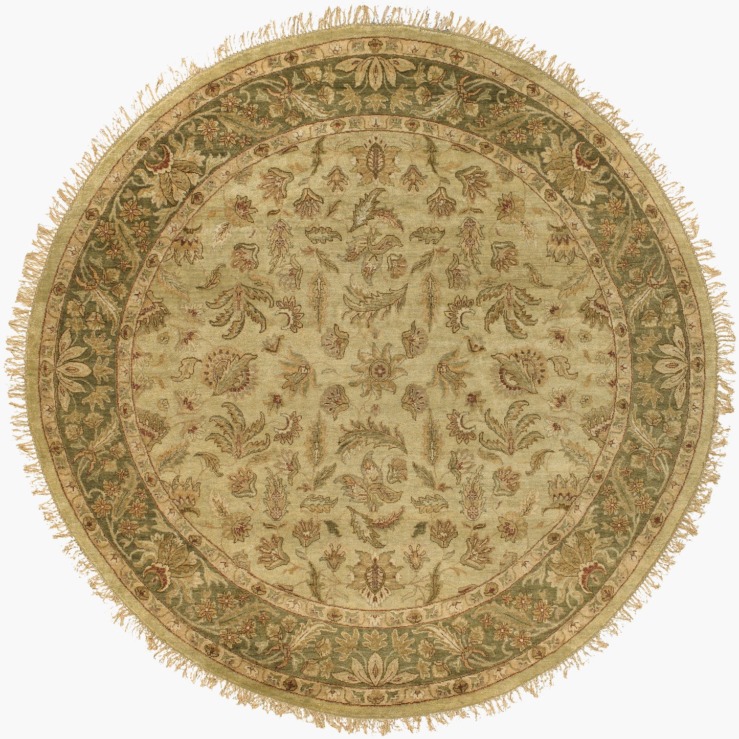 Alfombra redonda de lana Timeless TIM-7905 de 2,4 m, hecha a mano