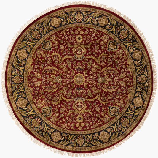 Alfombra redonda de lana Taj Mahal TJ-1143 de 2,4 m, hecha a mano