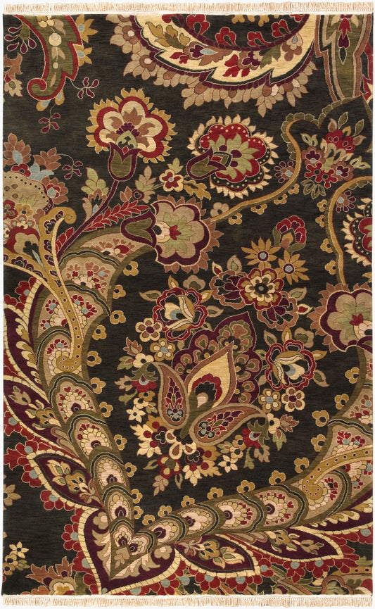 Alfombra de lana Taj Mahal TJ-6584 de 1,52 m x 2,74 m, hecha a mano