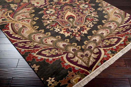 Alfombra de lana Taj Mahal TJ-6584 de 1,52 m x 2,74 m, hecha a mano