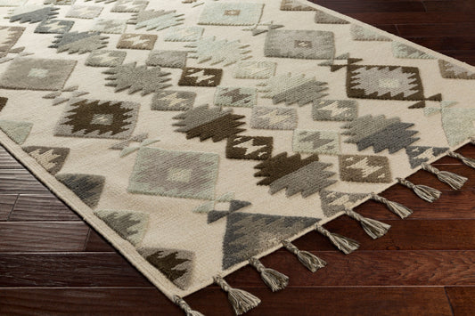 Tallo TLL-3003 Alfombra de lana hecha a mano de 8' x 10'
