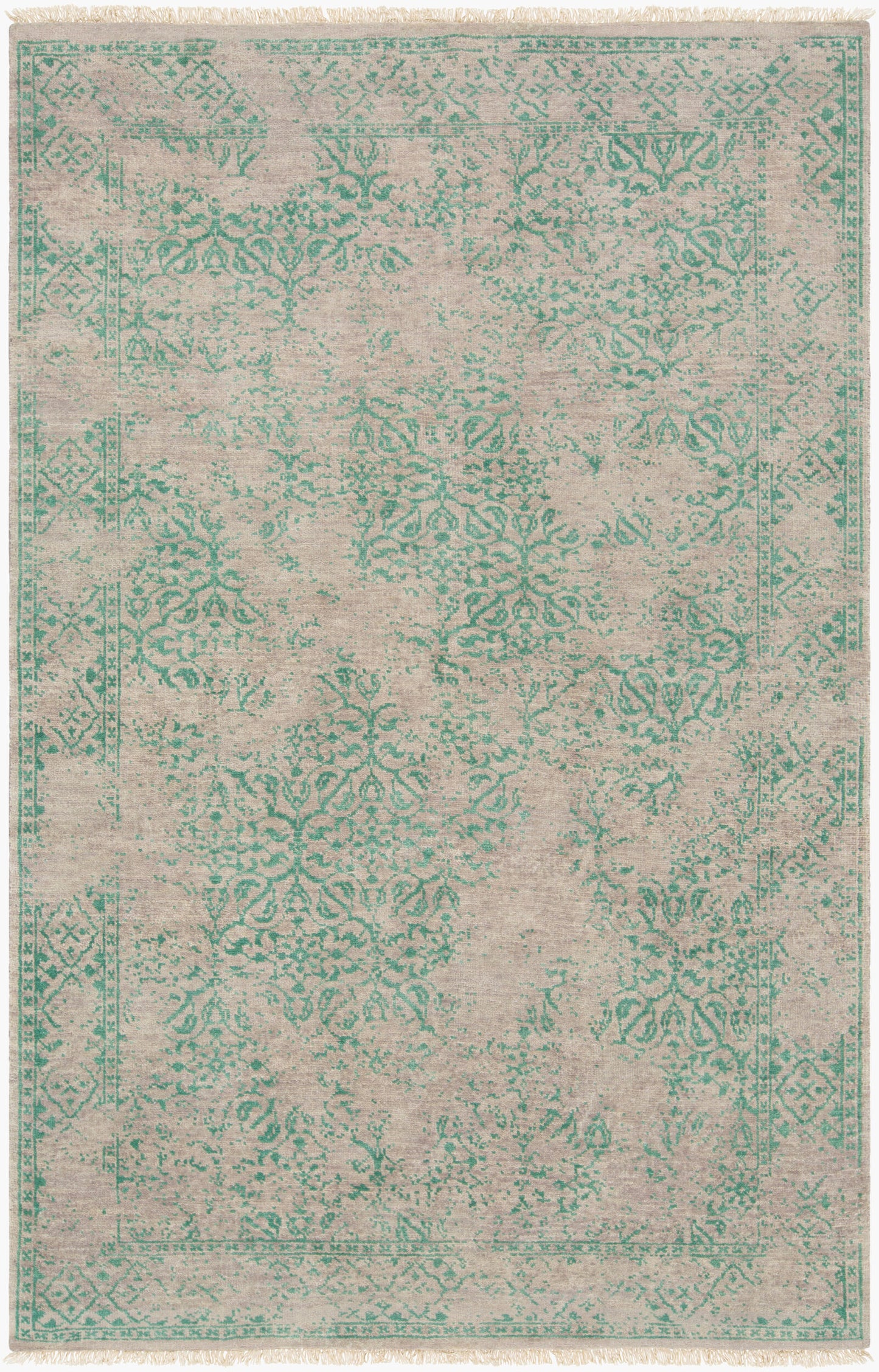Alfombra de lana Transcendent TNS-9011 de 1,52 m x 2,74 m, hecha a mano