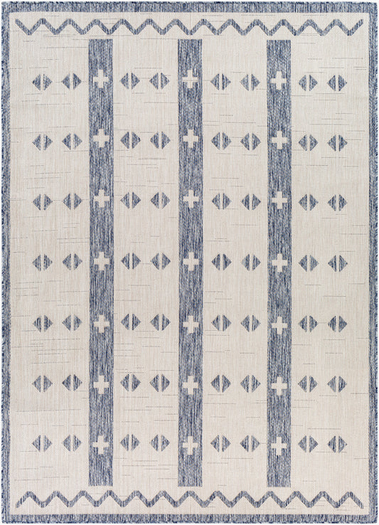 Alfombra Tuareg TRG-2308 de 1,83 m x 2,74 m, tejida a máquina, para interior y exterior