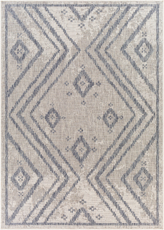 Alfombra Tuareg TRG-2312 de 1,83 m x 2,74 m, tejida a máquina, para interior y exterior