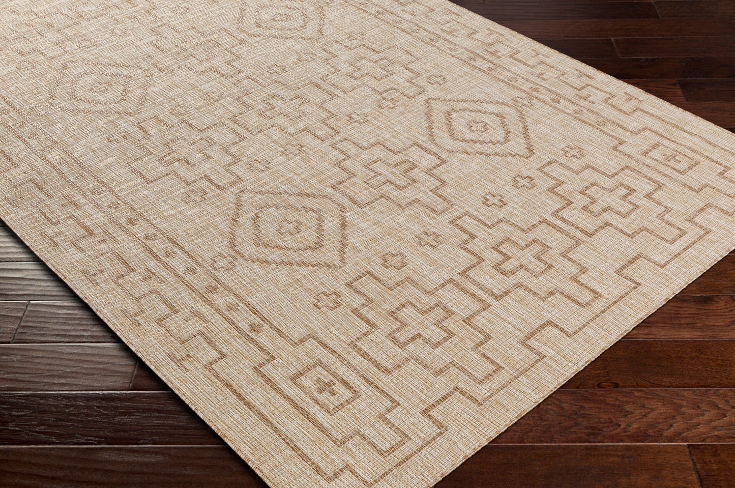 Alfombra Tuareg TRG-2317 de 1,52 m x 2,13 m, tejida a máquina, para interior y exterior