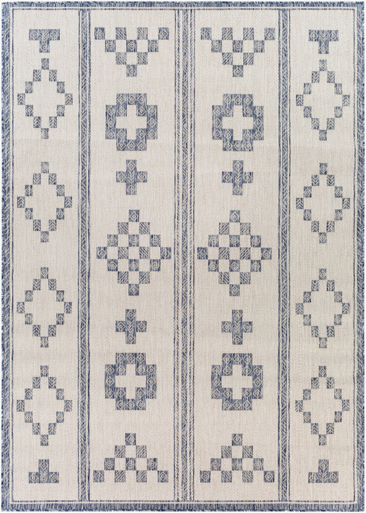 Alfombra Tuareg TRG-2318 de 1,83 m x 2,74 m, tejida a máquina, para interior y exterior