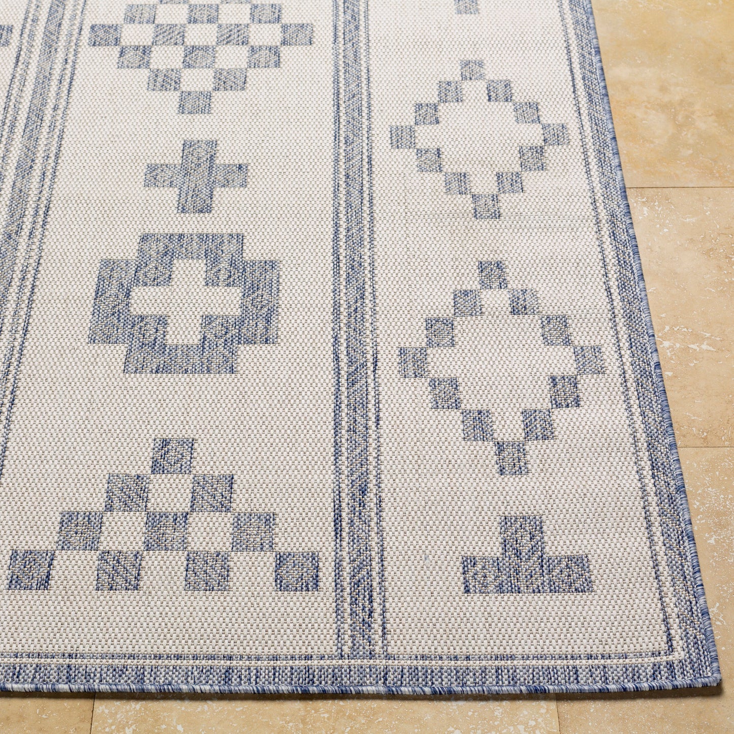 Alfombra Tuareg TRG-2318 de 1,83 m x 2,74 m, tejida a máquina, para interior y exterior