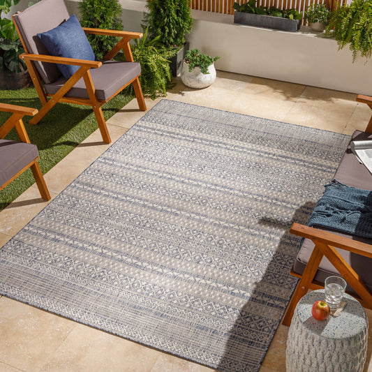 Alfombra Tuareg TRG-2329 de 1,52 m x 2,13 m, tejida a máquina, para interior y exterior