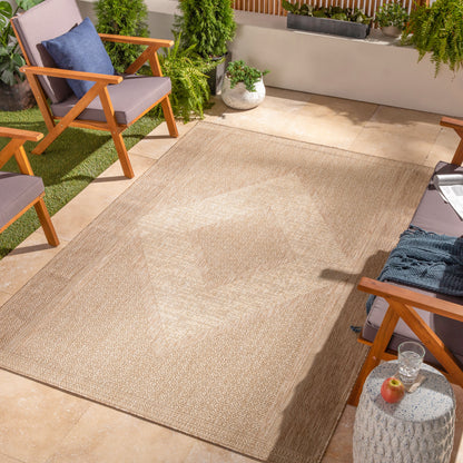 Alfombra Tuareg TRG-2333 de 2,7 x 3,6 m, tejida a máquina, para interior y exterior