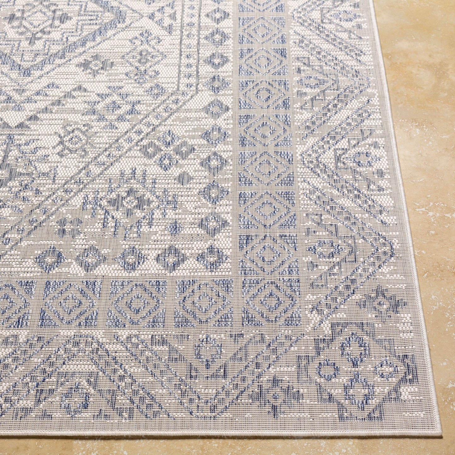 Alfombra Tuareg TRG-2340 de 1,52 m x 2,13 m, tejida a máquina, para interior y exterior