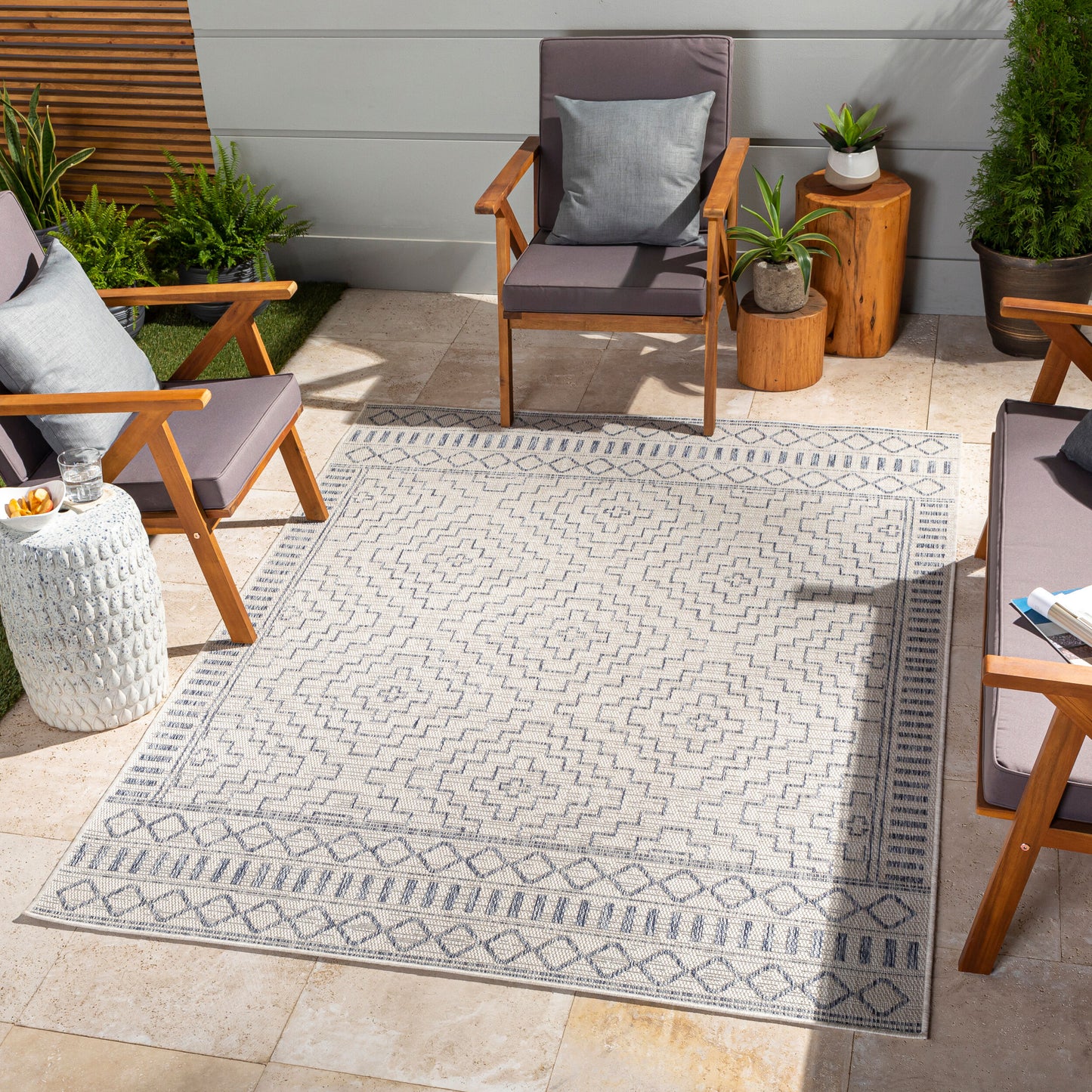 Tuareg TRG-2353 5' x 7' Machine Woven Indoor/Outdoor Area Rug