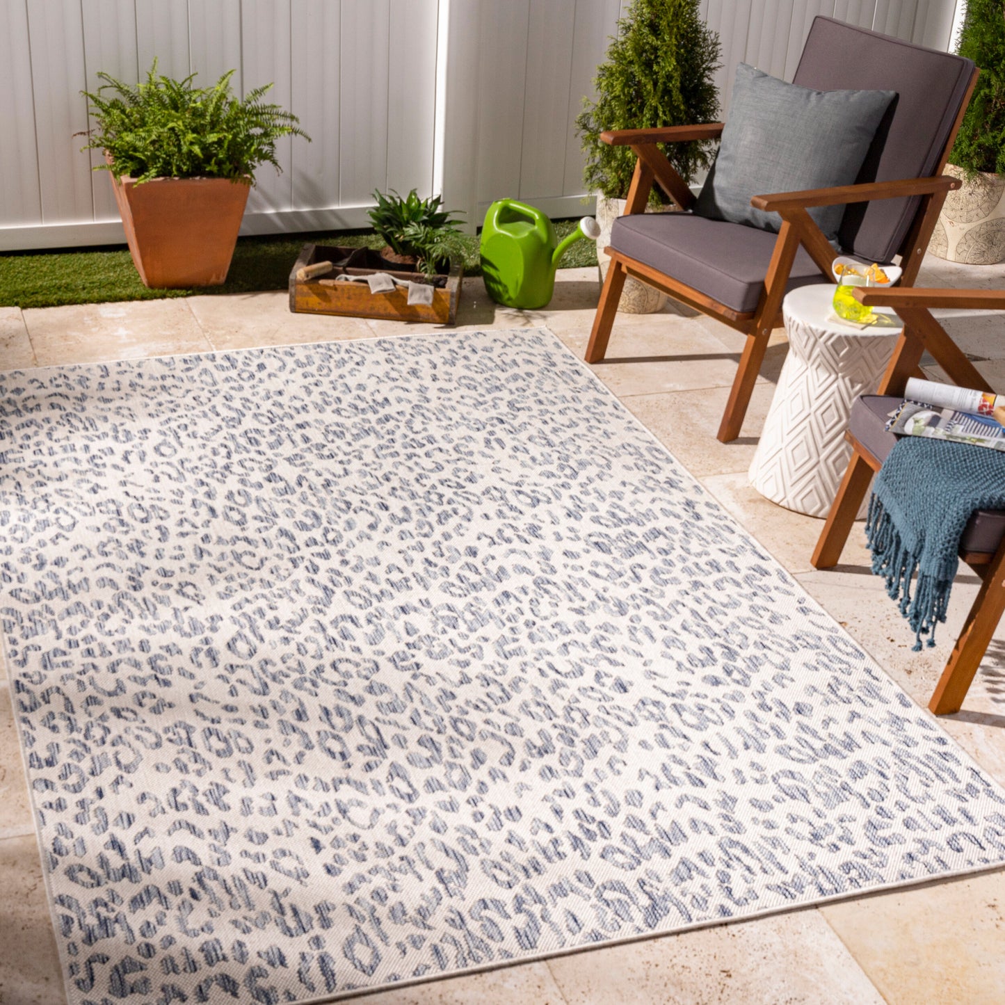 Alfombra Tuareg TRG-2363 de 2,7 x 3,6 m, tejida a máquina, para interior y exterior