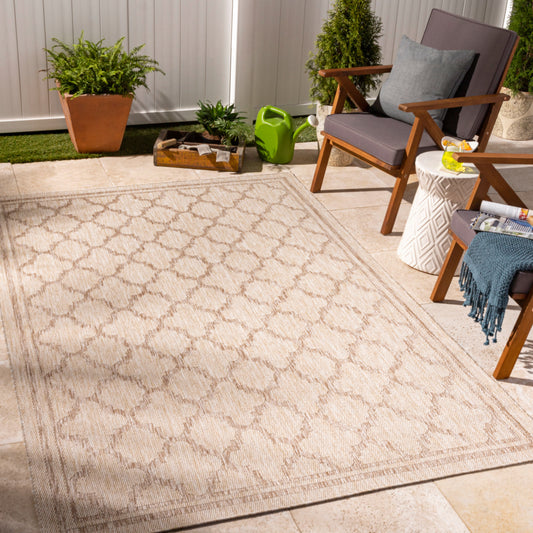 Alfombra Tuareg TRG-2376 de 1,52 m x 2,13 m, tejida a máquina, para interior y exterior
