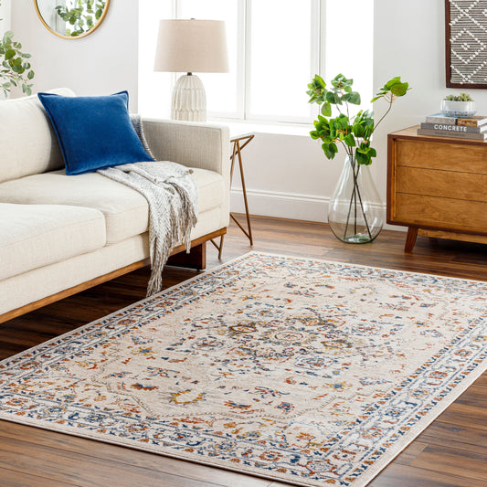 Truva TRV-2304 6ft Round Machine Woven Area Rug