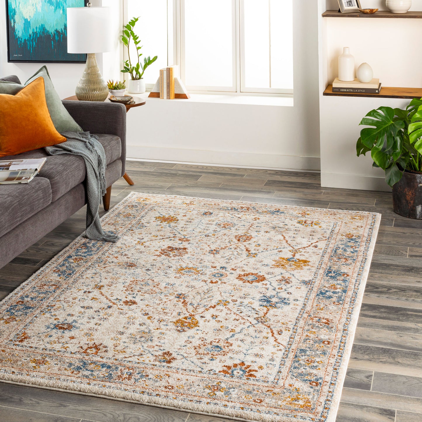 Tuscany TUS-2330 8ft Square Machine Woven Area Rug