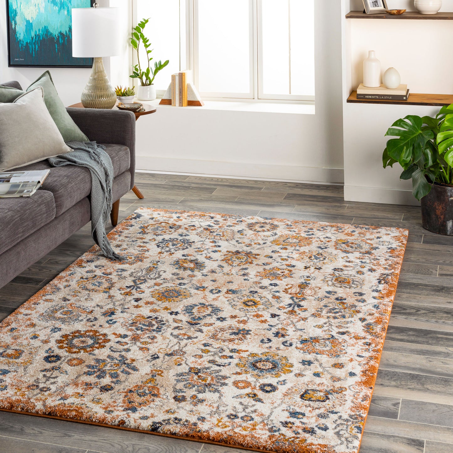 Tuscany TUS-2332 8ft Square Machine Woven Area Rug