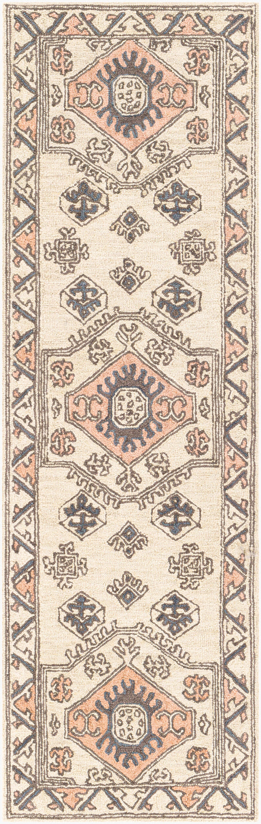 Urfa URF-2300 8ft Runner Handmade Wool Runner Rug