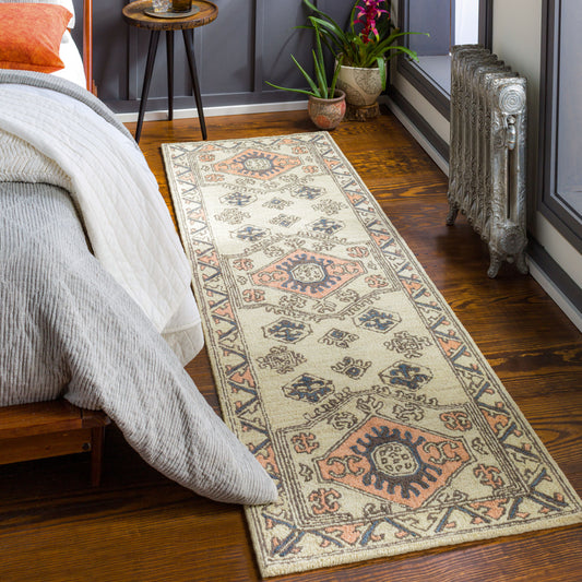 Urfa URF-2300 8ft Runner Handmade Wool Runner Rug