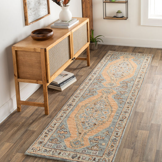 Urfa URF-2303 8ft Runner Handmade Wool Runner Rug