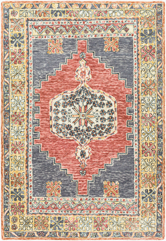 Urfa URF-2305 Alfombra decorativa de lana hecha a mano de 2' x 3'