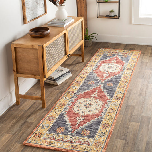 Urfa URF-2305 8ft Runner Handmade Wool Runner Rug