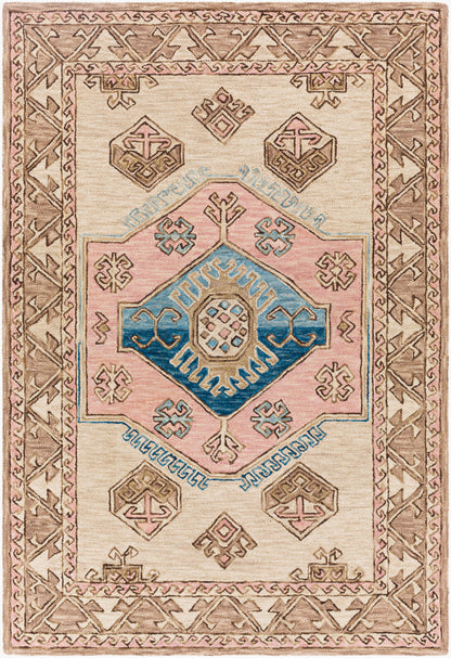 Urfa URF-2307 Alfombra decorativa de lana hecha a mano de 2' x 3'