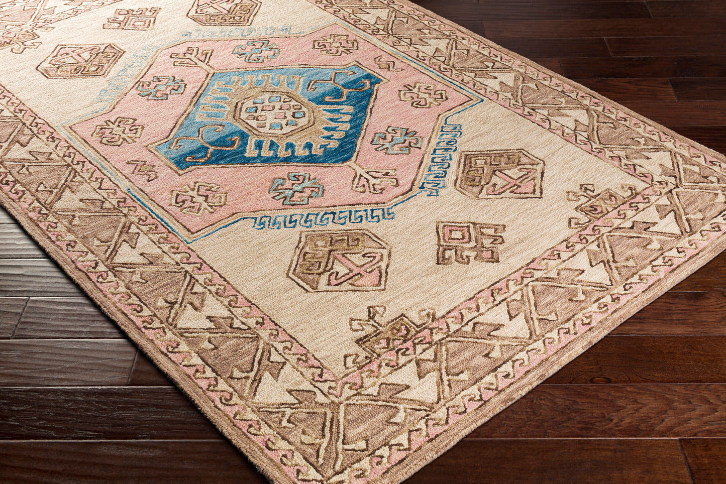 Urfa URF-2307 Alfombra decorativa de lana hecha a mano de 2' x 3'