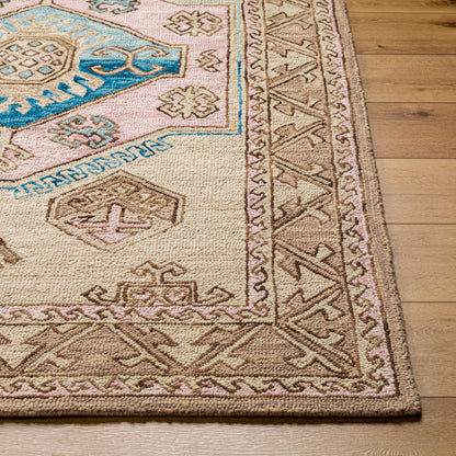 Urfa URF-2307 Alfombra decorativa de lana hecha a mano de 2' x 3'