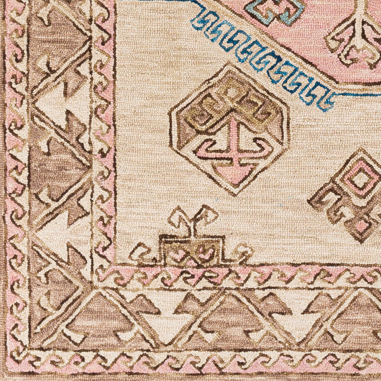 Urfa URF-2307 Alfombra decorativa de lana hecha a mano de 2' x 3'