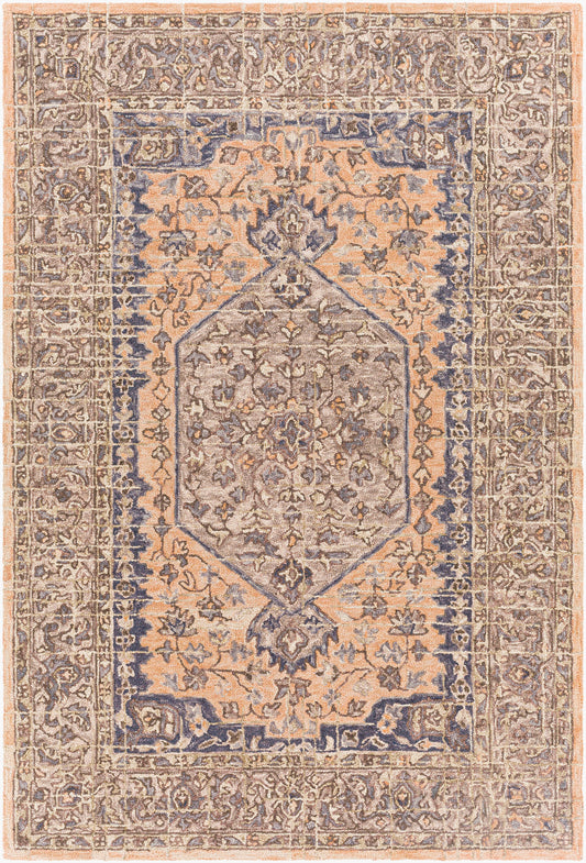 Urfa URF-2309 Alfombra decorativa de lana hecha a mano de 2' x 3'