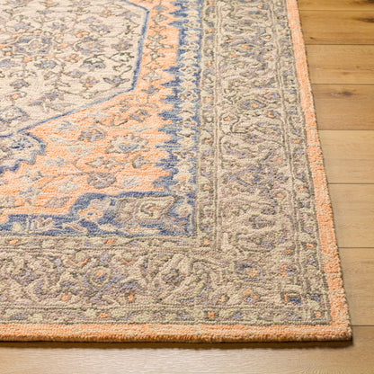 Urfa URF-2309 Alfombra decorativa de lana hecha a mano de 2' x 3'