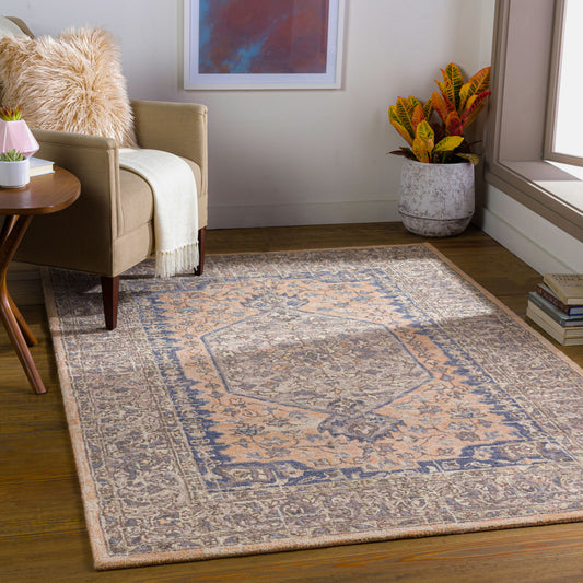 Urfa URF-2309 Alfombra decorativa de lana hecha a mano de 2' x 3'