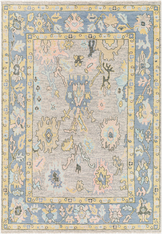 Alfombra de lana hecha a mano Ushak USK-2303 de 2,7 x 3,6 m