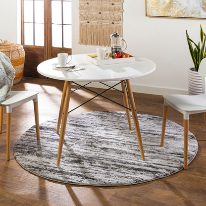 Venice VNE-2301 5ft Round Machine Woven Area Rug