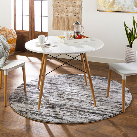 Venice VNE-2301 8ft Round Machine Woven Area Rug
