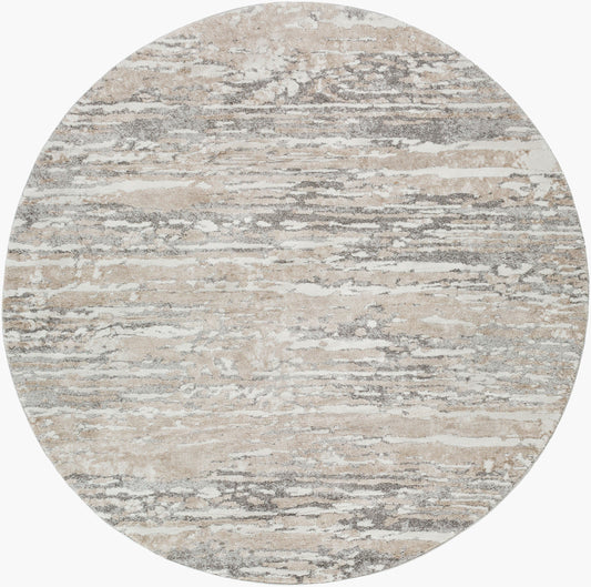 Venice VNE-2302 8ft Round Machine Woven Area Rug
