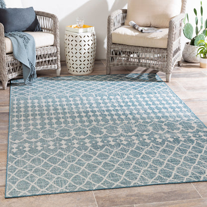 Veranda VRD-2307 Alfombra tejida a máquina para interiores y exteriores de 6' x 9'