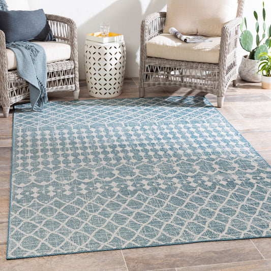 Veranda VRD-2307 Alfombra tejida a máquina para interiores y exteriores de 6' x 9'