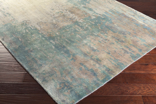 Alfombra de lana hecha a mano, acuarela WAT-5000, 1,52 m x 2,44 m