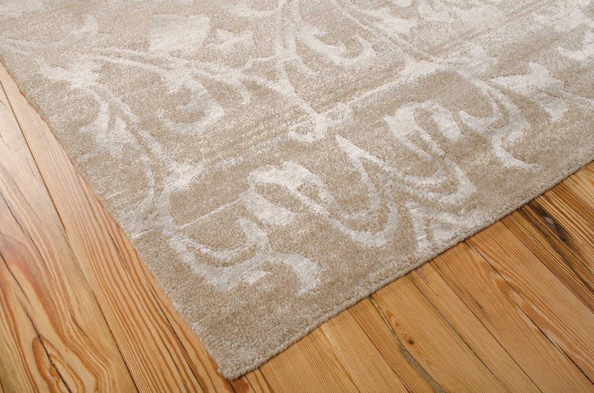 Silk Shadows SHA03 Light Gold Knotted Rug
