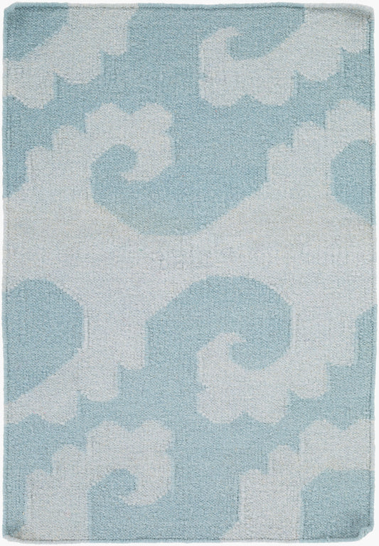 Alfombra decorativa de lana hecha a mano Yacht Club YTC-2013 de 2' x 3'