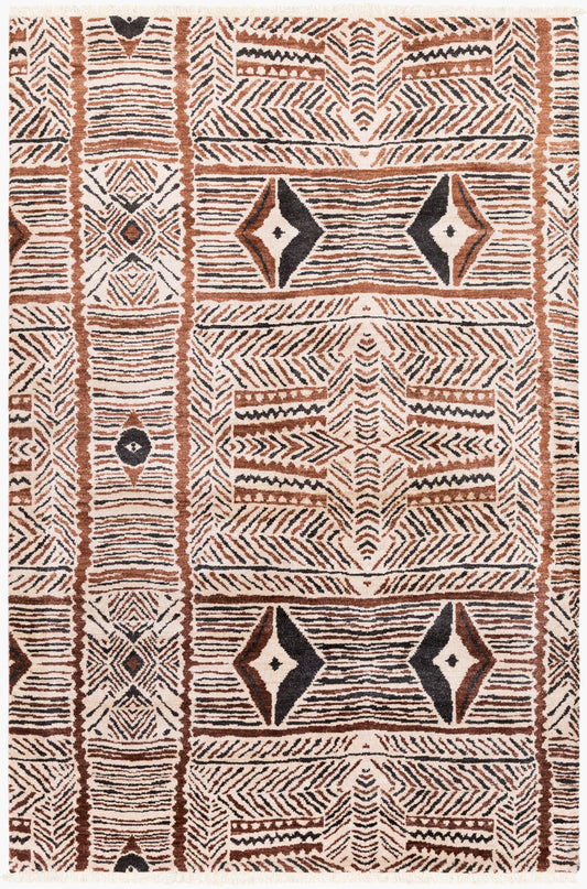 Zambia ZAM-1000 2' x 3' Handmade Faux Silk Accent Rug