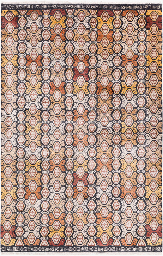 Zambia ZAM-1002 2' x 3' Handmade Faux Silk Accent Rug