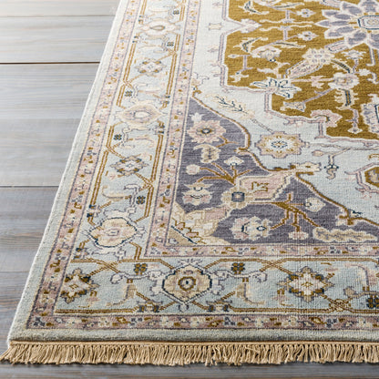 Alfombra redonda de lana Zeus ZEU-7823 de 2,4 m, hecha a mano