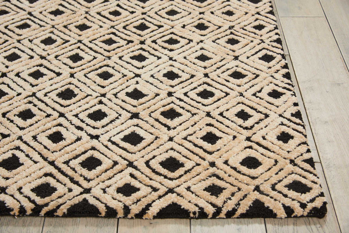 Deco Mod DEC02 Black Beige Tufted Rug